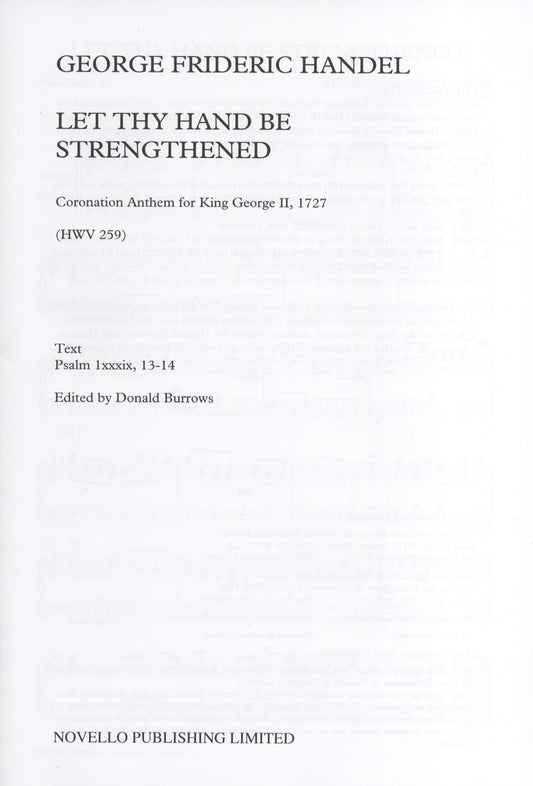 Handel Let Thy Hand Be Strengthened