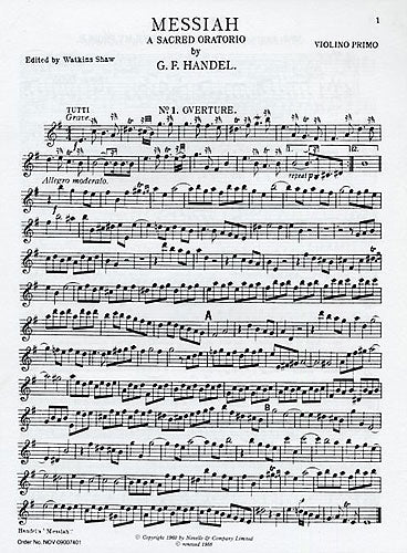 Handel Messiah (Shaw) Vln1 Pt
