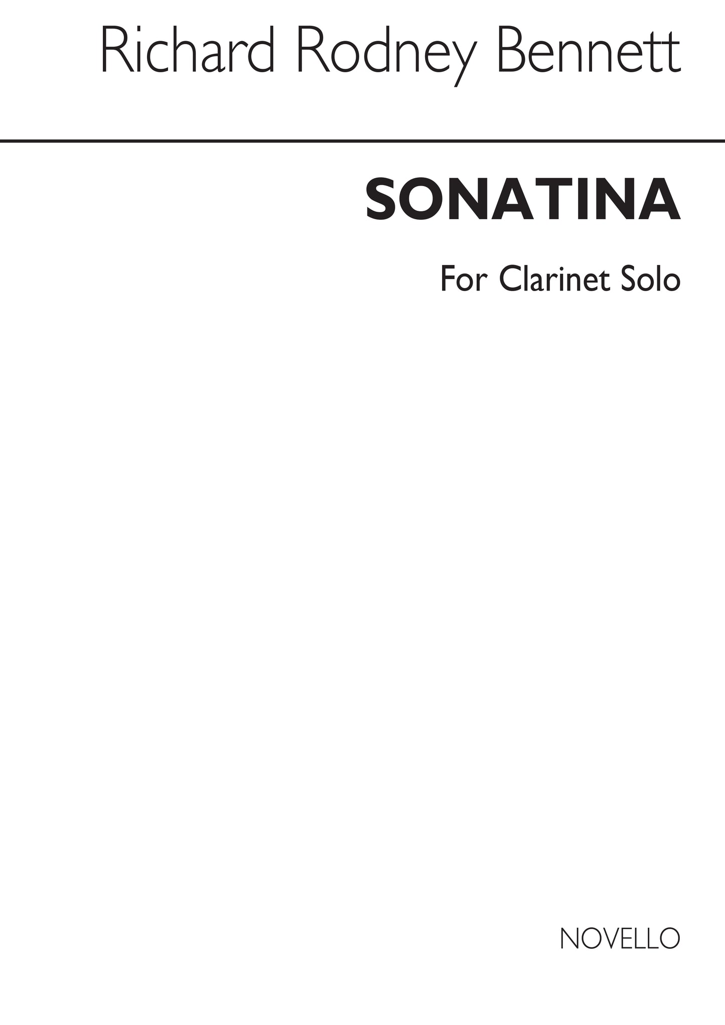 Bennett RR Sonatina Clt Solo NOV*