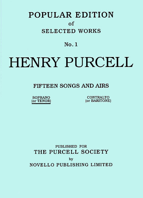 Purcell 15 Songs & Arias High Voice