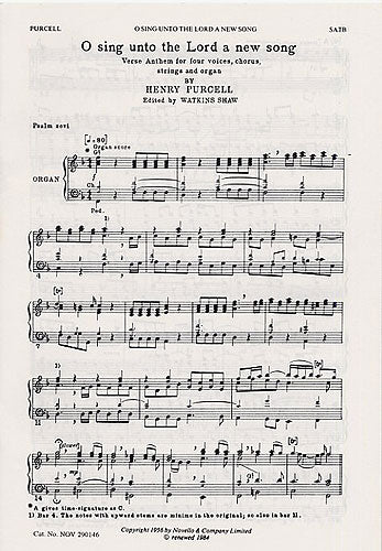 Purcell O Sing unto the Lord a new song