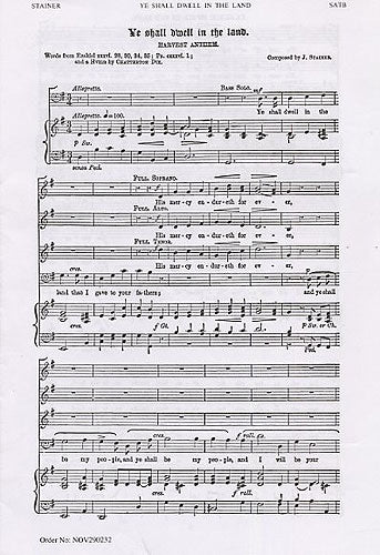 Stainer Ye shall dwell in the land SATB