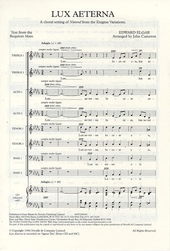 Elgar Lux Aeterna SSAATTBB NOV Nimrod