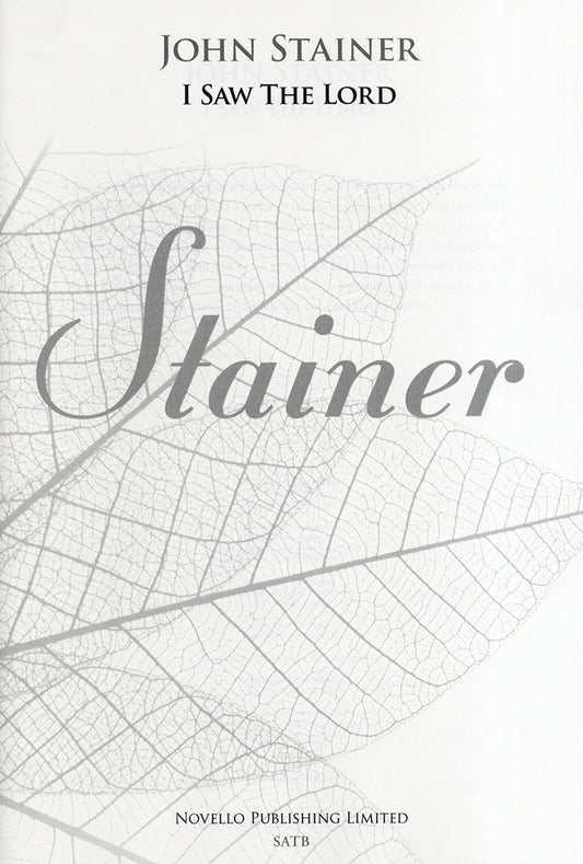 Stainer I Saw The Lord SATB NOV
