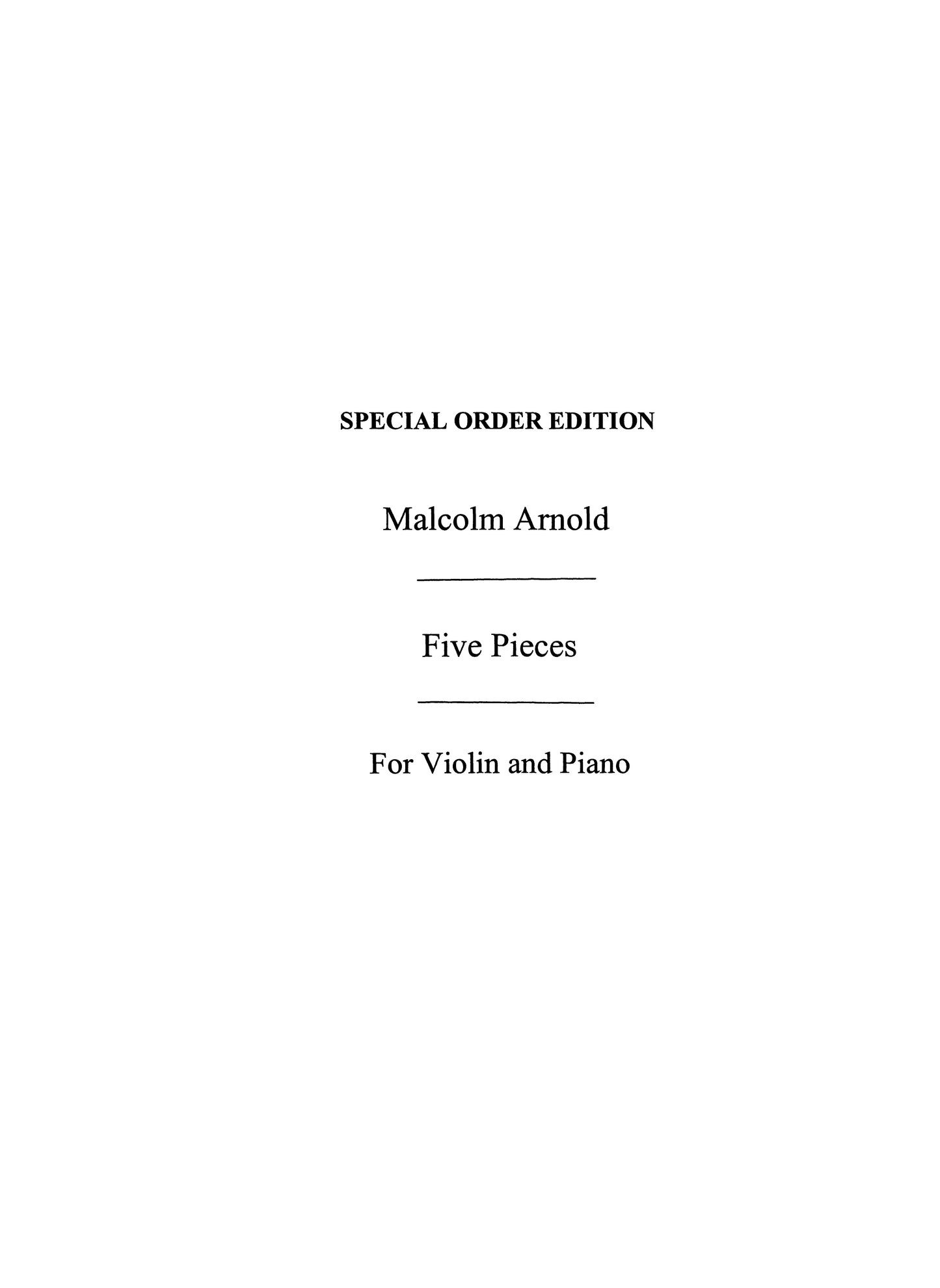 Arnold 5 Pieces Vln&Pno NOV SOE