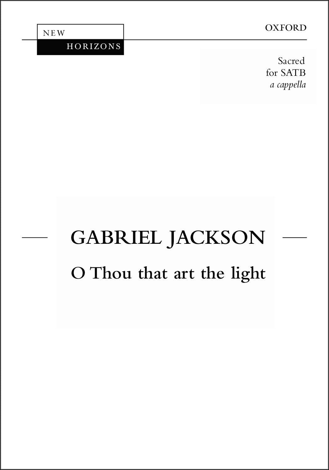 Jackson O thou that art the light NH15