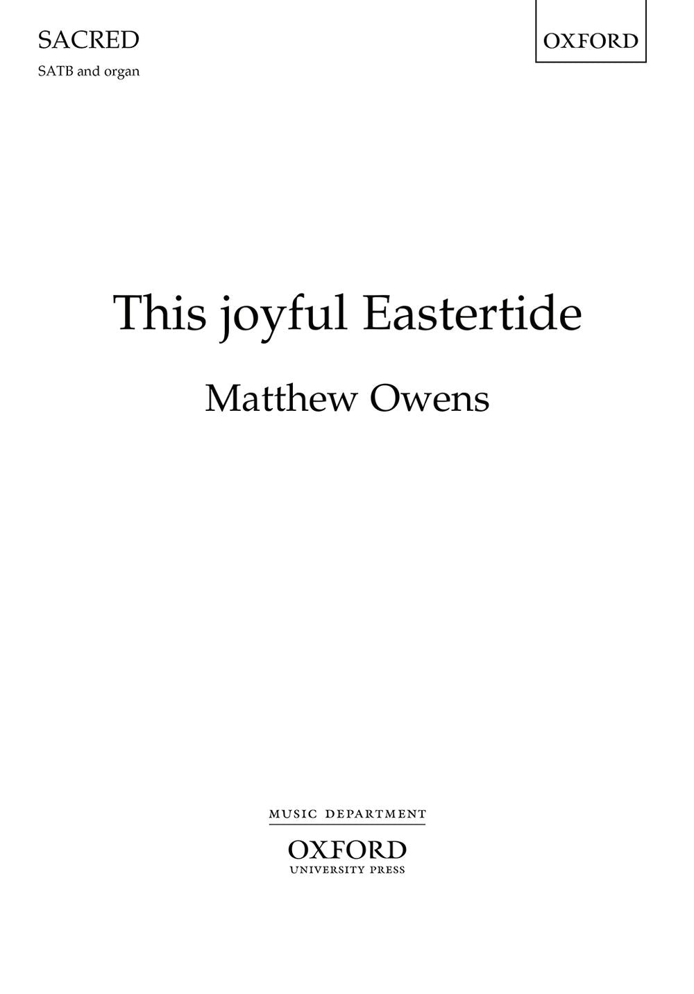 Owens This Joyful Eastertide SATB/Org O