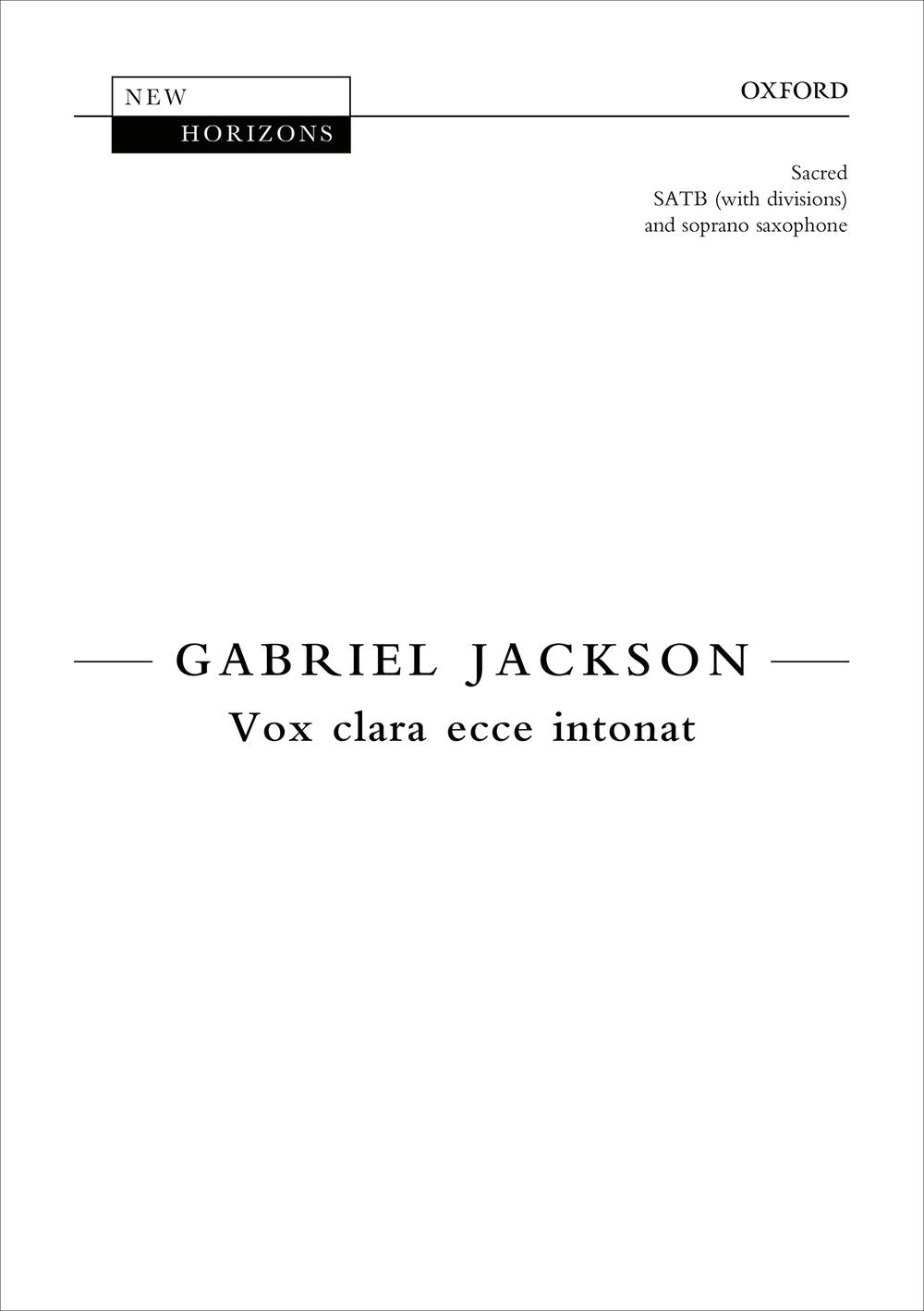Jackson Vox Clara Ecce Intonat SATB&Sop