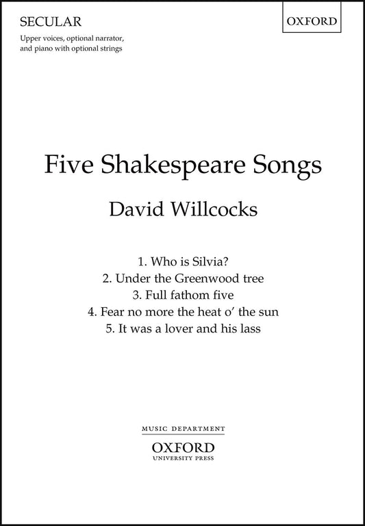Willcocks Five Shakespeare Songs Upper