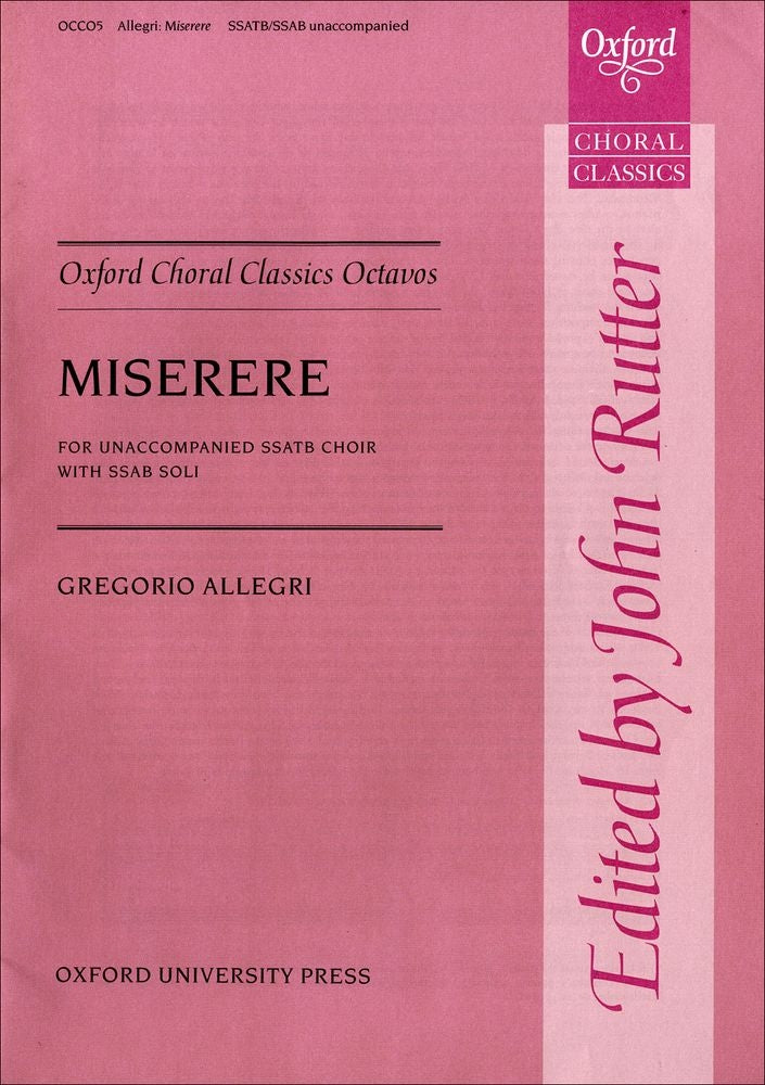 Allegri Miserere SSATB + SSAB Soli OUP