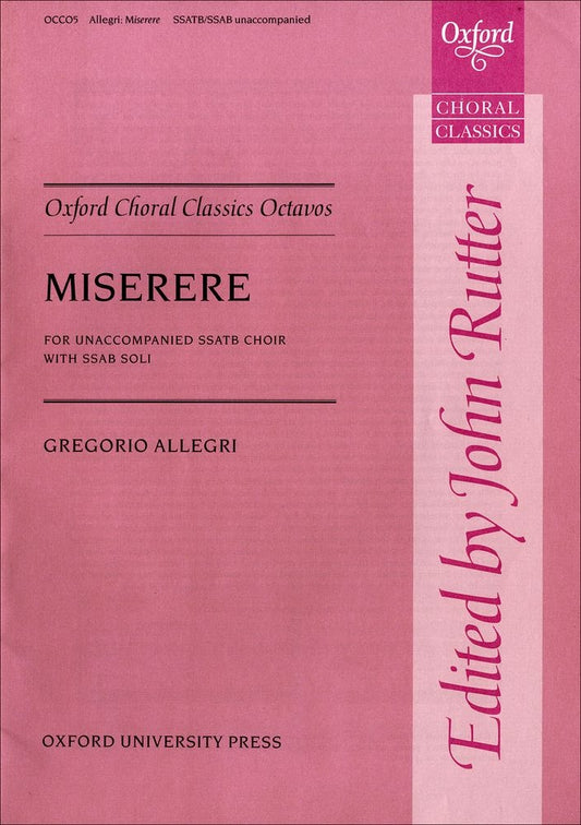 Allegri Miserere SSATB + SSAB Soli OUP
