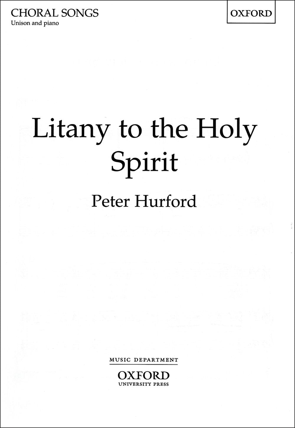 Hurford Litany to the Holy Spirit Uniso