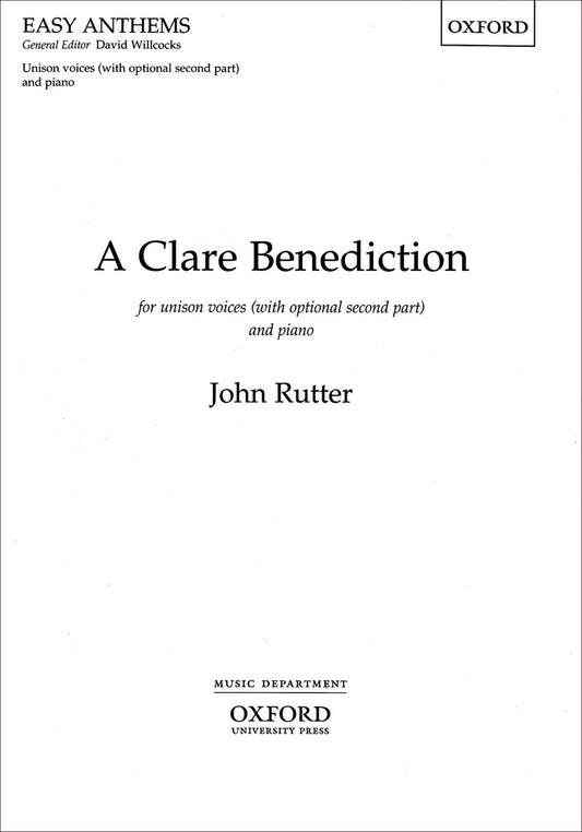 Rutter Clare Benediction Unison Voices