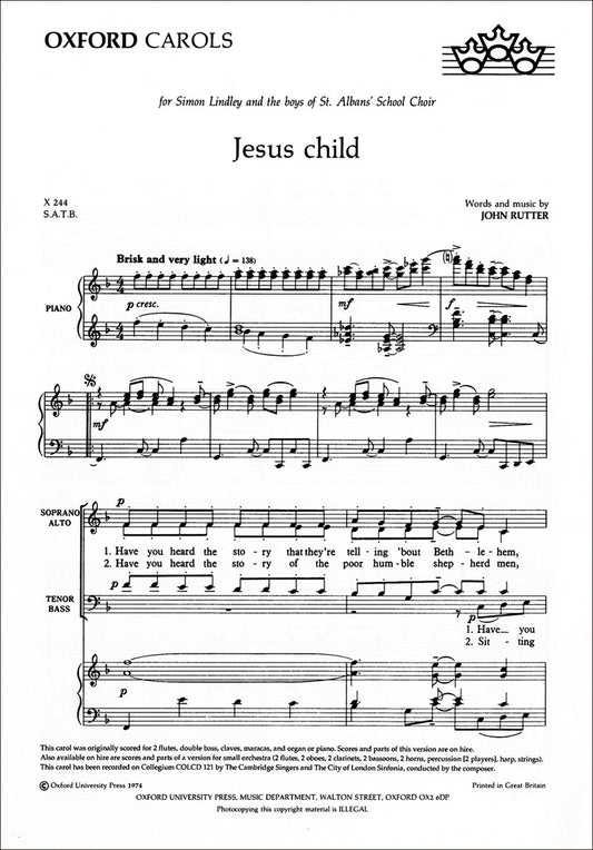 Rutter Jesus Christ SATB+Pno Fmaj