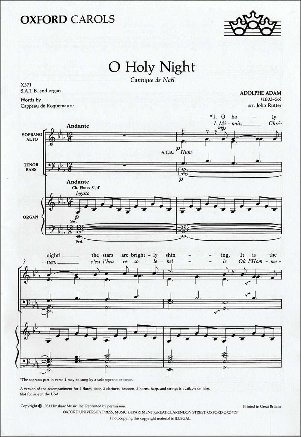 Adam Rutter O Holy Night SATB
