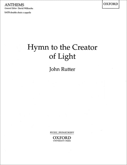 Rutter Hymn to the Creator of Light SAT