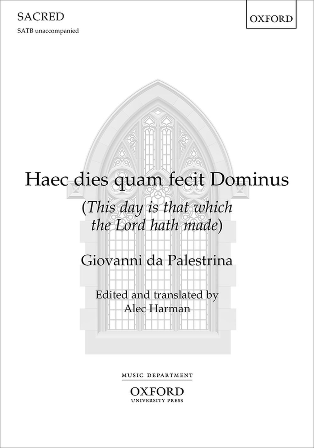 Palestrina/Harman Haec dies quam fecit