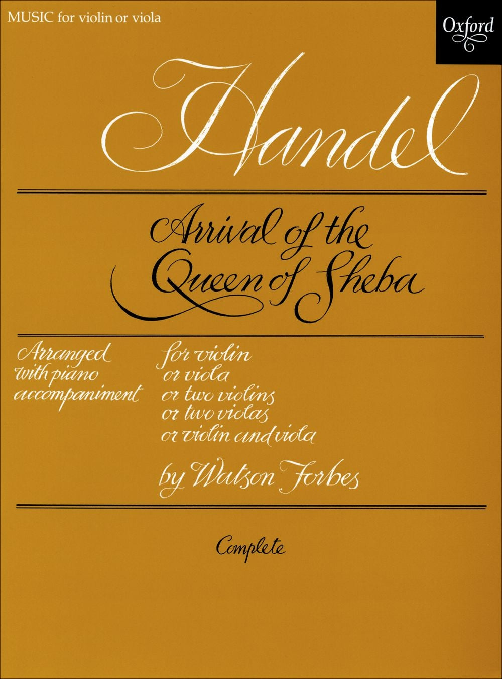 Handel Arrival of Queen of Sheba 1/2 vl