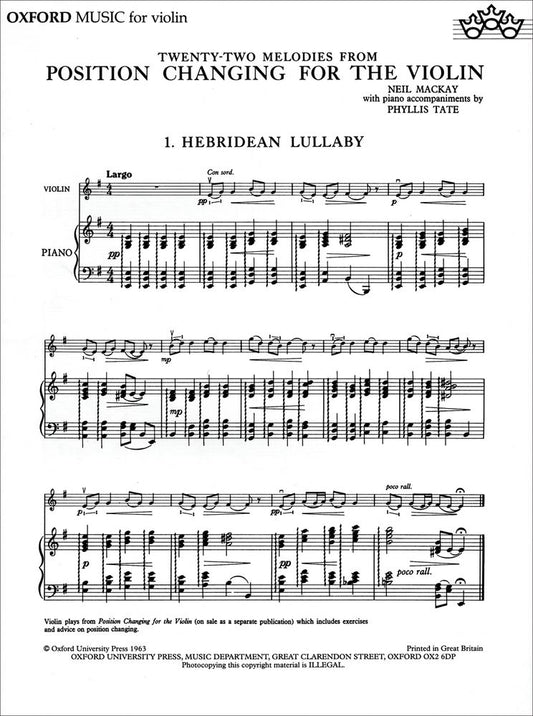 Position Changing for Violin Pno Accomp.