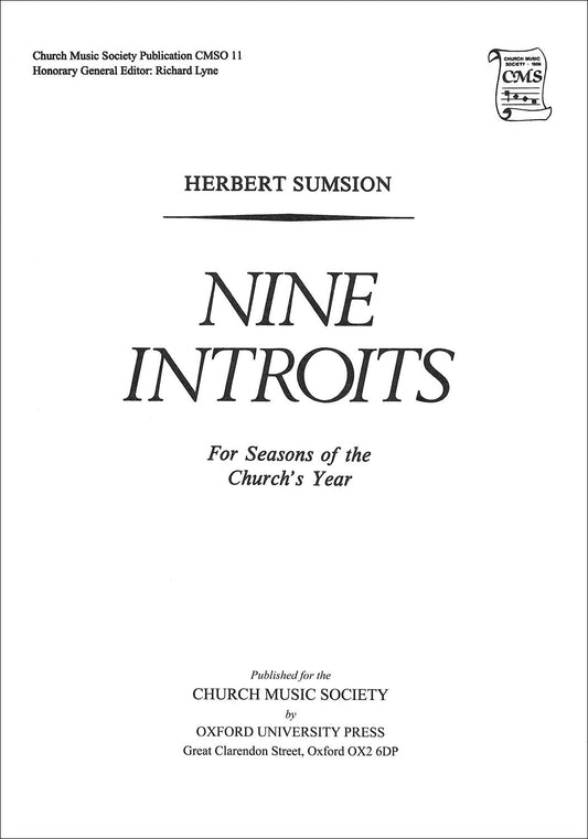 Sumsion 9 Introits SATB CMS OUP