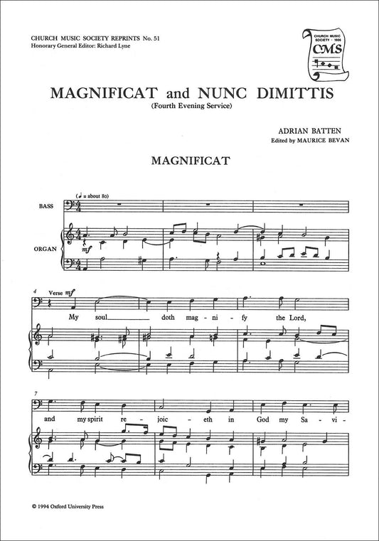 Batten Mag & Nunc 4th Service SATB CMS