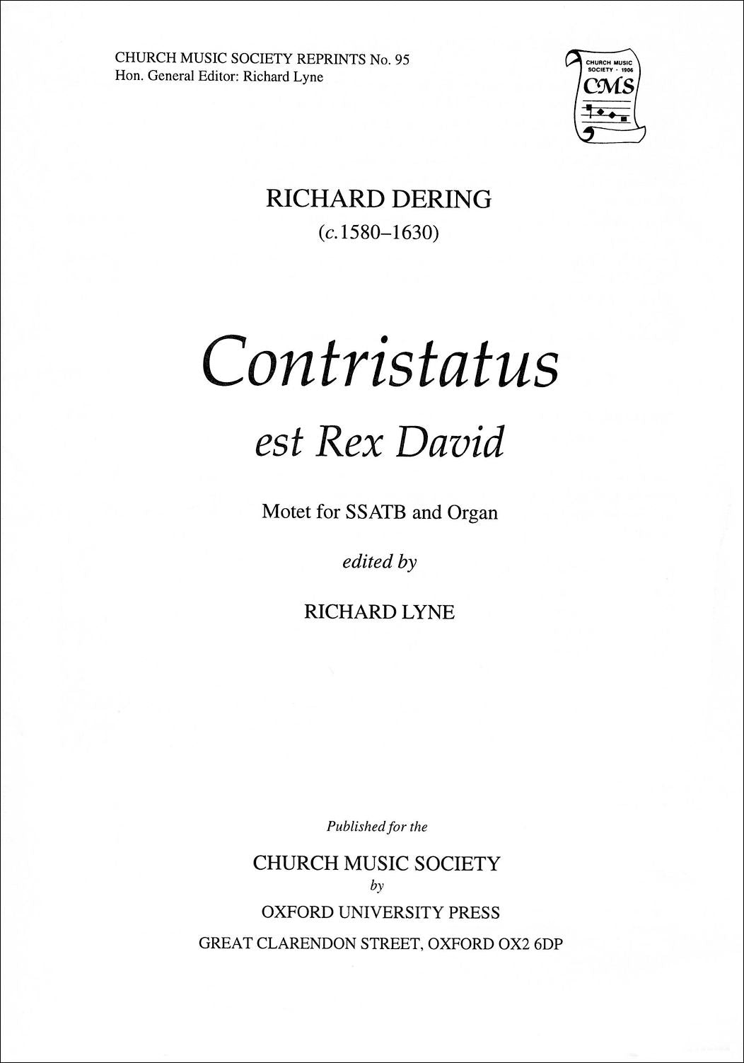 Dering Contristatus David SSATB CMS95
