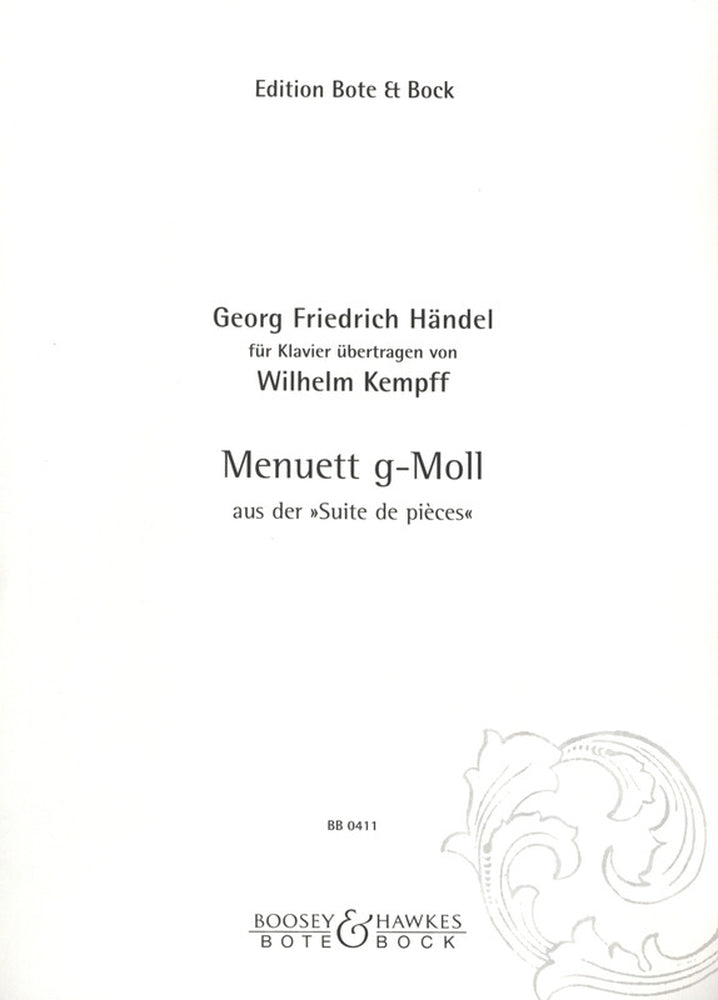 Handel Menuett Gmin Pno B&H Kempff