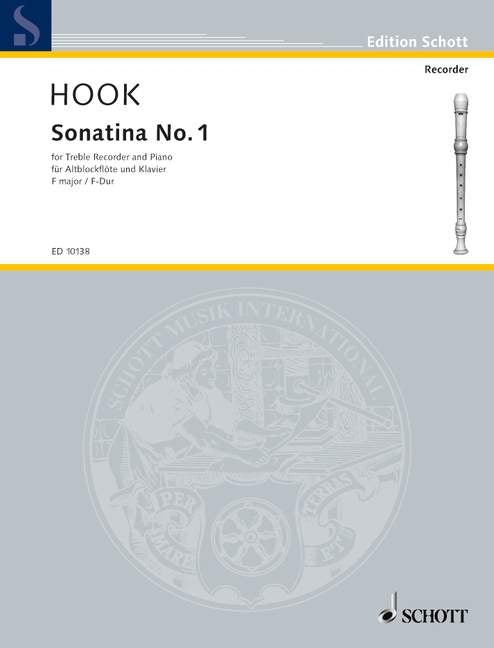 Hook Sonatina No.1 TrebRec&Pno ED