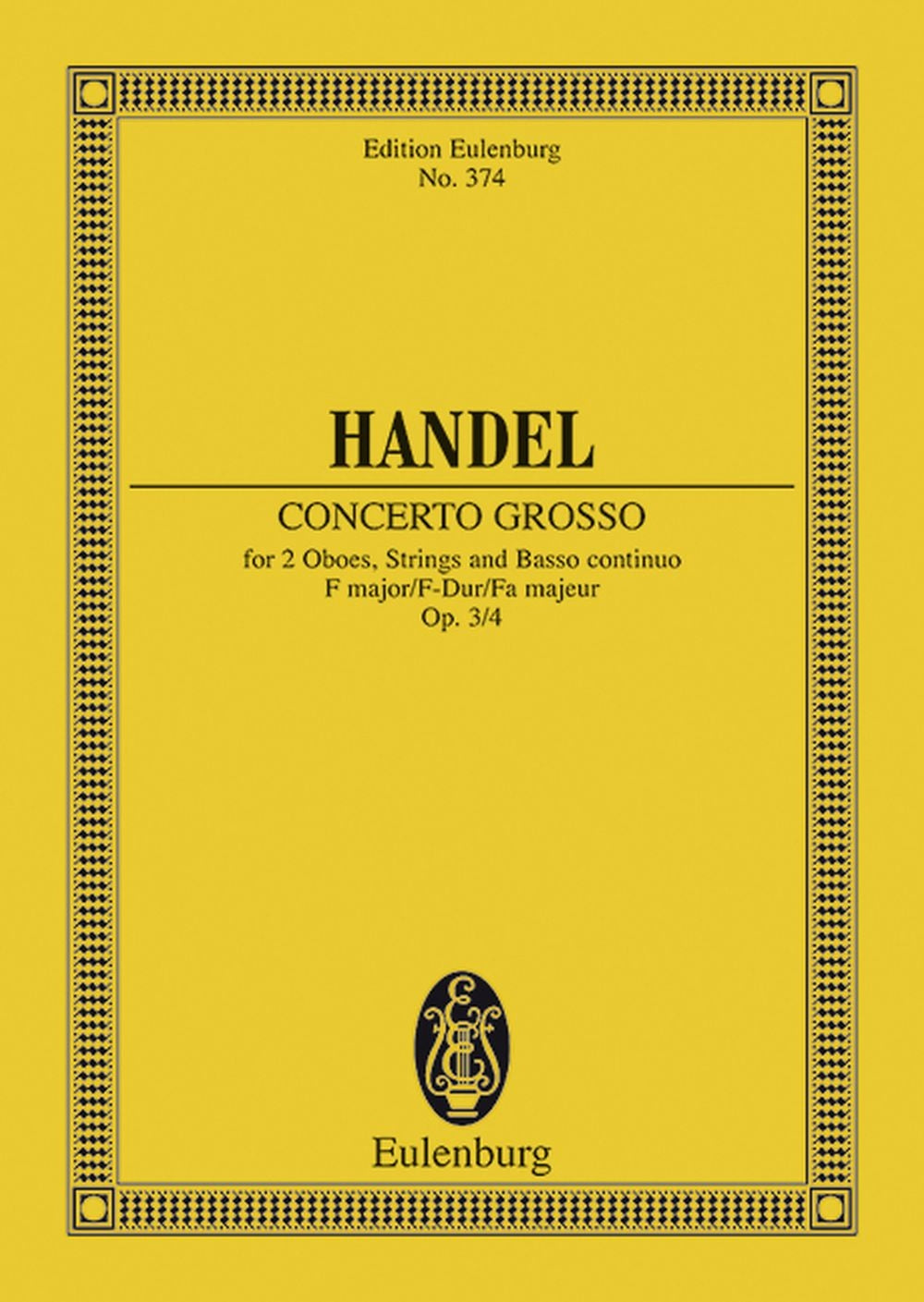 Handel Concerto Grosso Op3/4 F MinSc ET