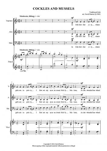 Cockles and Mussels Trad Barton SATB SP