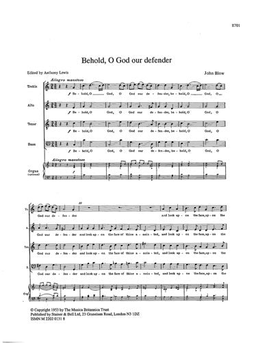 Blow Behold, O God our defender SATB/Or