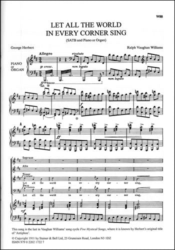V-W Let All The World SATB+Pno S&B