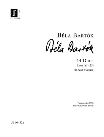 Bartok 44 Duos Vol1 Vln Duet UE