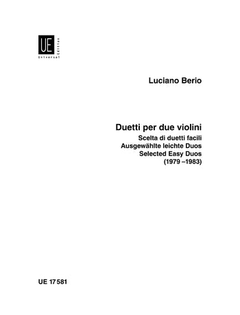Berio Selected Easy Duos 2Vln UE