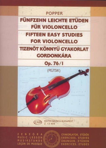 Popper 15 Easy Studies Op76/1 Cello EMB